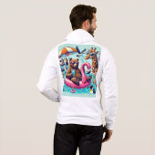 Animal Pool Party Leuk T-shirt" Hoodie (Achterkant volledig)
