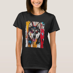 Animal Pop Art Design met een hond op zijn Mannen T-shirt