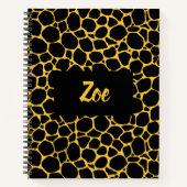Animal Print Black en Mustard Pattered Notitieboek (Voorkant)