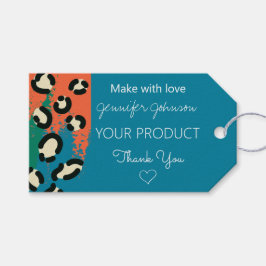 Animal Print Blauw Kleurrijke Gift Labels Cadeaulabel