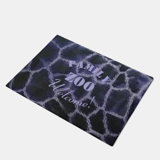 Animal Print Blue Deurmat (Schuin)