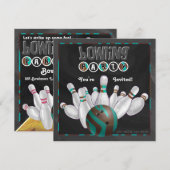 Animal Print Bowling Party Kaart (Voorkant / Achterkant)