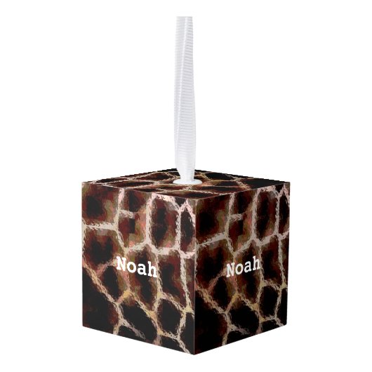 Animal Print Brown Ornament (Achter hoekig)