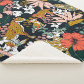 Animal print dark jungle sherpa deken (3/4)