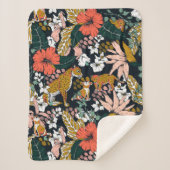 Animal print dark jungle sherpa deken (Voorkant)