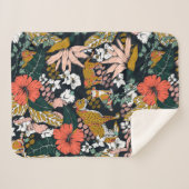 Animal print dark jungle sherpa deken (Voorkant (horizontaal))