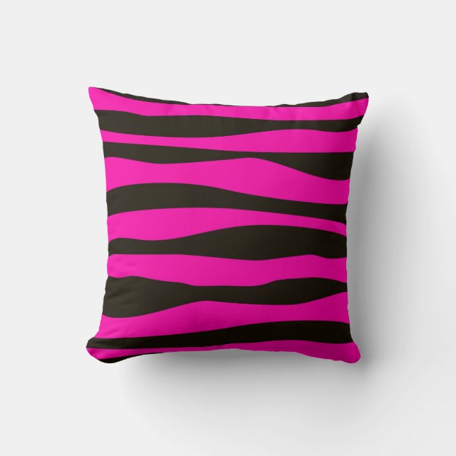 Animal Print Hot Pink en Black Kussen (Voorkant)