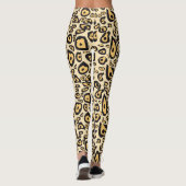 Animal Print Jaguar Light Yellow en Oranje Leggings (Achterkant)