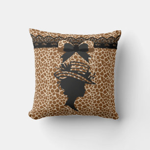 Animal Print Lady met Pet Square Sierkussen