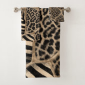 Animal Print - Leopard and Zebra - pastel gold Bad Handdoek (Insitu)