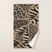 Animal Print - Leopard and Zebra - pastel gold Bad Handdoek (Handdoek)