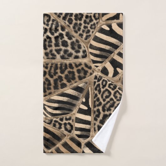 Animal Print - Leopard and Zebra - pastel gold Bad Handdoek (Handdoek)