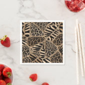 Animal Print - Leopard and Zebra - pastel gold Servet (Insitu)
