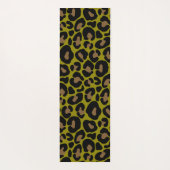 Animal print leopard olive green monogram name yogamat (Achterkant)
