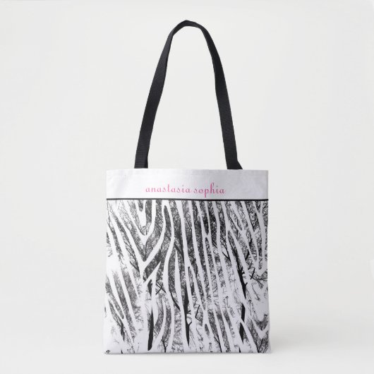 Animal Print Monogramed Tote Bag (Voorkant)