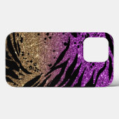 Animal Print on Purple & Gold Glitter Case-Mate iPhone Case (Achterkant (horizontaal))