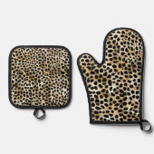 Animal Print - Oven Mitt & Pot Holder Ovenwant & Pannenlap Set (Voorkant)