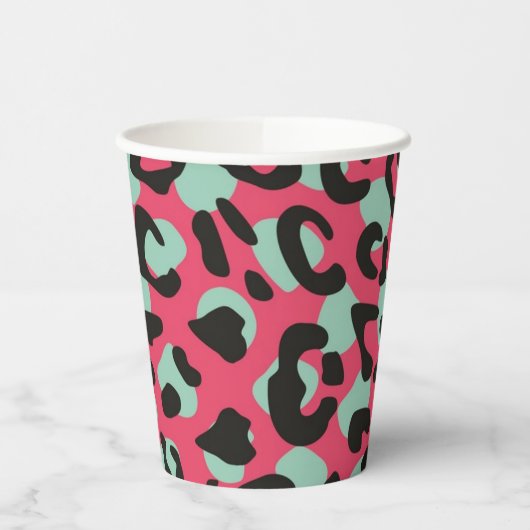 Animal print pattern papieren bekers (Links)