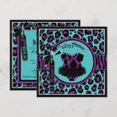 Animal Print Rock Star Tutu Baby shower Kaart (Voorkant / Achterkant)