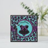 Animal Print Rock Star Tutu Baby shower Kaart (Staand voorkant)
