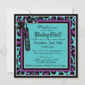 Animal Print Rock Star Tutu Baby shower Kaart (Achterkant)