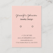 Animal Print Roze Oorbel Houder Display Kaart Visitekaartje (Voorkant)