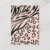 Animal Print Roze Oorbel Houder Display Kaart Visitekaartje (Achterkant)