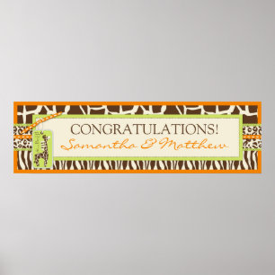Animal Print Safari en Giraffe Baby shower Banner