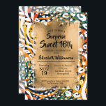 Animal Print Sweet 16th Birthday Invitations<br><div class="desc">Een kleurrijk,  wild gedrukt model met gouden nep-folie en de details van je verjaardagsfeestje in het teken zijn geweldig voor ELKE verjaardag van de leeftijd. COÖRDINERENDE objecten die in onze winkel beschikbaar zijn.</div>