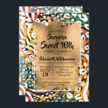 Animal Print Sweet 16th Birthday Invitations<br><div class="desc">Een kleurrijk,  wild gedrukt model met gouden nep-folie en de details van je verjaardagsfeestje in het teken zijn geweldig voor ELKE verjaardag van de leeftijd. COÖRDINERENDE objecten die in onze winkel beschikbaar zijn.</div>