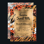Animal Print Sweet 16th Birthday Invitations<br><div class="desc">Het grafische wilde patroon van de dierdruk met gouden faux folie en de details van uw verjaardagspartij in het schrijven van de kicelletters is geweldig voor OM HET EVEN WELKE LEEFTIJD. COÖRDINERENDE objecten die in onze winkel beschikbaar zijn.</div>