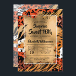 Animal Print Sweet 16th Birthday Invitations<br><div class="desc">Het grafische wilde patroon van de dierdruk met gouden faux folie en de details van uw verjaardagspartij in het schrijven van de kicelletters is geweldig voor OM HET EVEN WELKE LEEFTIJD. COÖRDINERENDE objecten die in onze winkel beschikbaar zijn.</div>