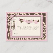 Animal Print Tutu Clothesline Luier Raffle Ticket