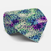 Animal Print Verde y Morado Stropdas (Opgerold)