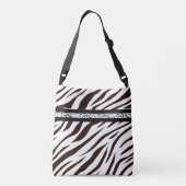 Animal print zebra black and white bag market crossbody tas (Achterkant)