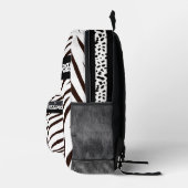 Animal print zebra black and white bedrukte rugzak (Rechts)