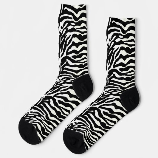 Animal Print, Zebra in Black and White Sokken (Links)