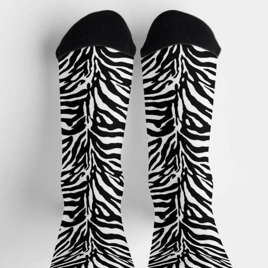 Animal Print, Zebra in Black and White Sokken (Top)