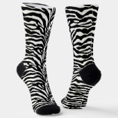 Animal Print, Zebra in Black and White Sokken (Gebogen)