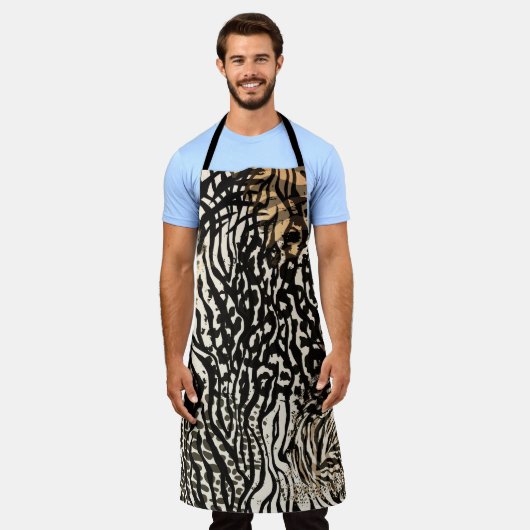 Animal print zebra modern All-Over Print Apron Schort (Gedragen)