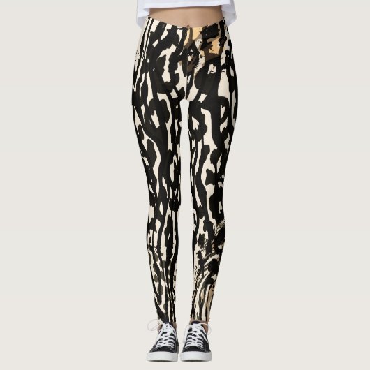 Animal print zebra modern cutting board leggings (Voorkant)