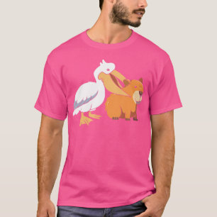 Animal Pun Pelican probeert capibara te eten T-shirt