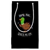 Animal Puns Quack me op Funny Duck Pun Dark BG Klein Cadeauzakje (Voorkant)