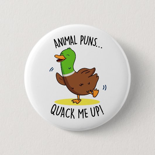 Animal Puns Quack me op Funny Duck PUn Ronde Button 5,7 Cm (Voorkant)