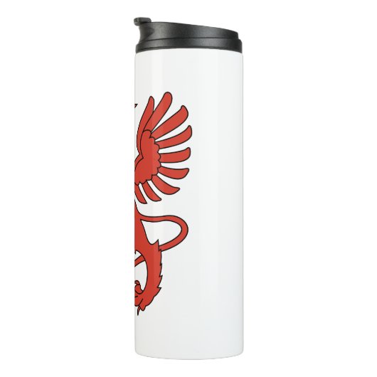 Animal Red Creature Dragon Wings Claws Tongue Thermosbeker (Geroteerd rechts)