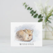 *~* Animal Red Fox Ap18 Abstract Wildlife Snowy Briefkaart (Staand voorkant)