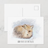 *~* Animal Red Fox Ap18 Abstract Wildlife Snowy Briefkaart (Voorkant / Achterkant)