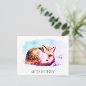 ** Animal Red Fox AP18 Abstracte wilde dieren vet Briefkaart (Staand voorkant)
