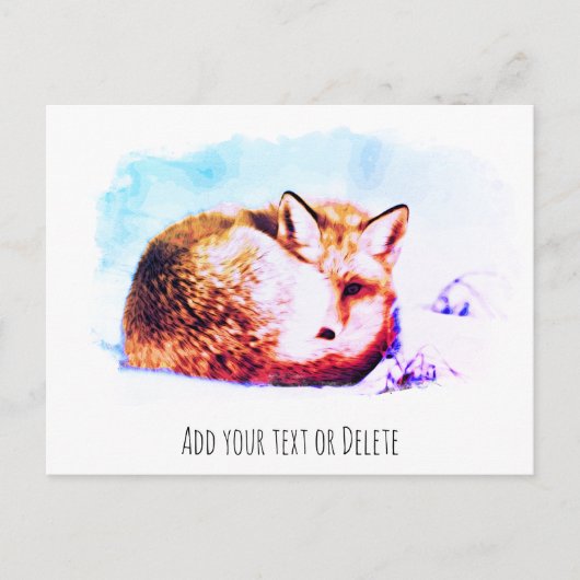 ** Animal Red Fox AP18 Abstracte wilde dieren vet Briefkaart (Voorkant)