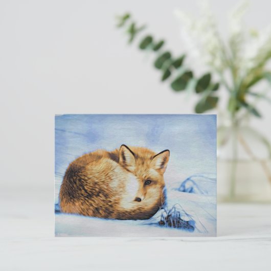 *~* Animal Red Fox Ap18 Artistic Soft Wildlife Briefkaart (Staand voorkant)